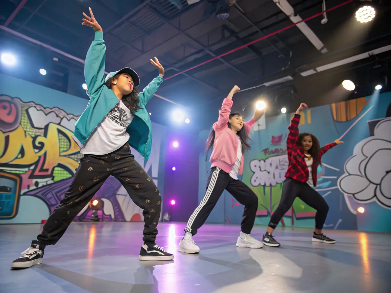 An image of students engaged in a dance workshop, expressing creativity and passion.